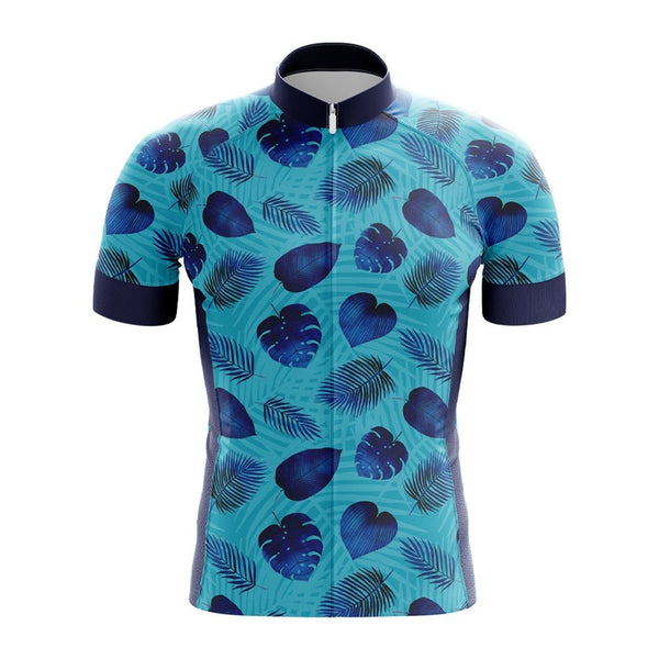 aqua leaves tropical hawaii cycling jersey