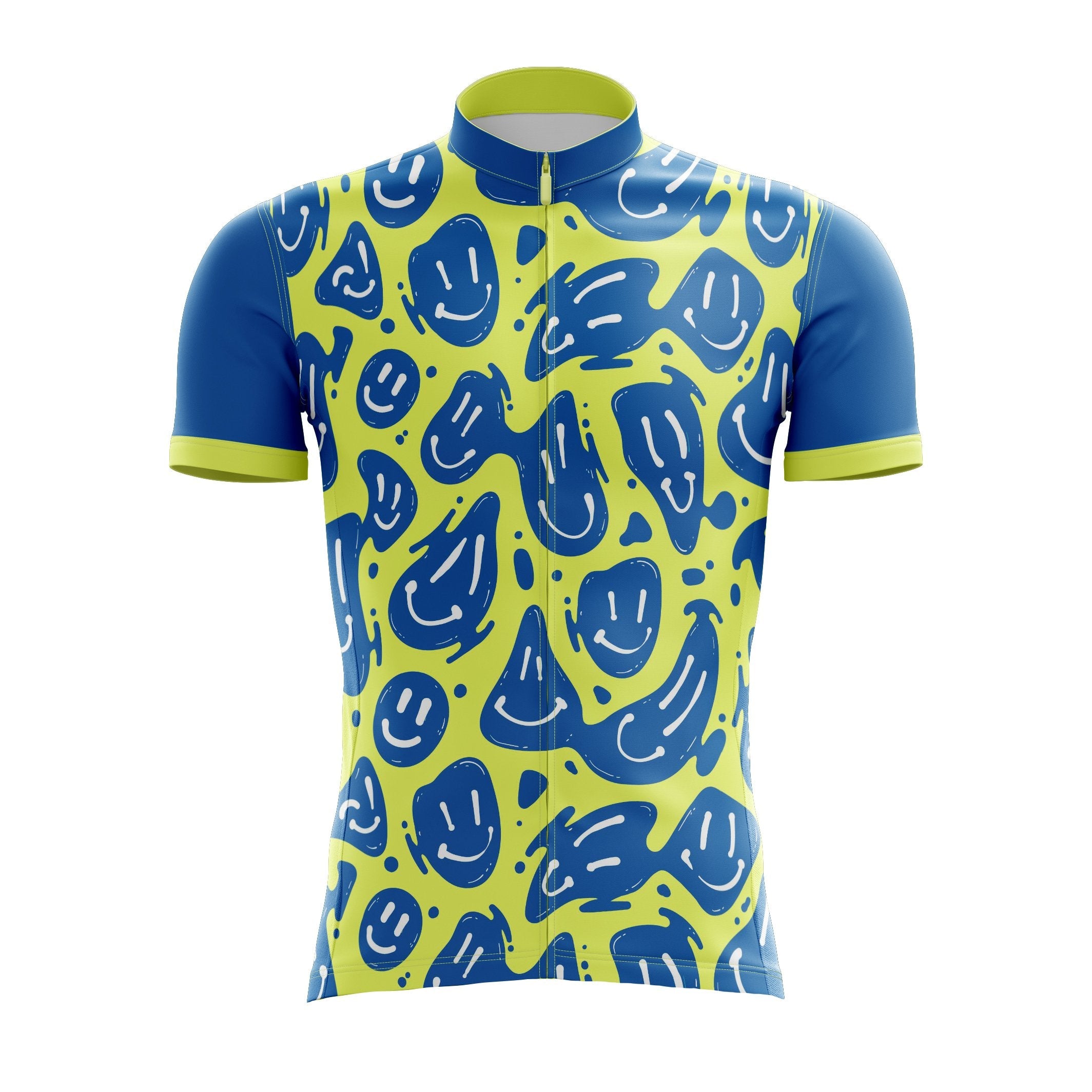 Blue and 2024 yellow cycling jersey