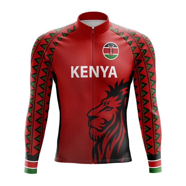 Kenya Lion Long Sleeve Cycling Jersey