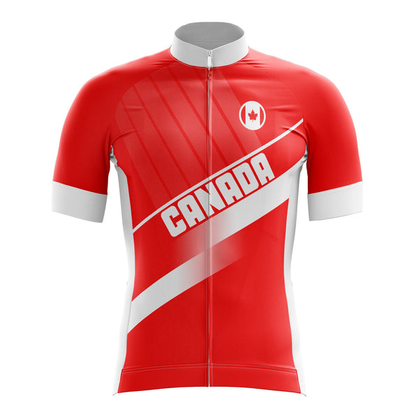 Red Canada White Cycling Jersey