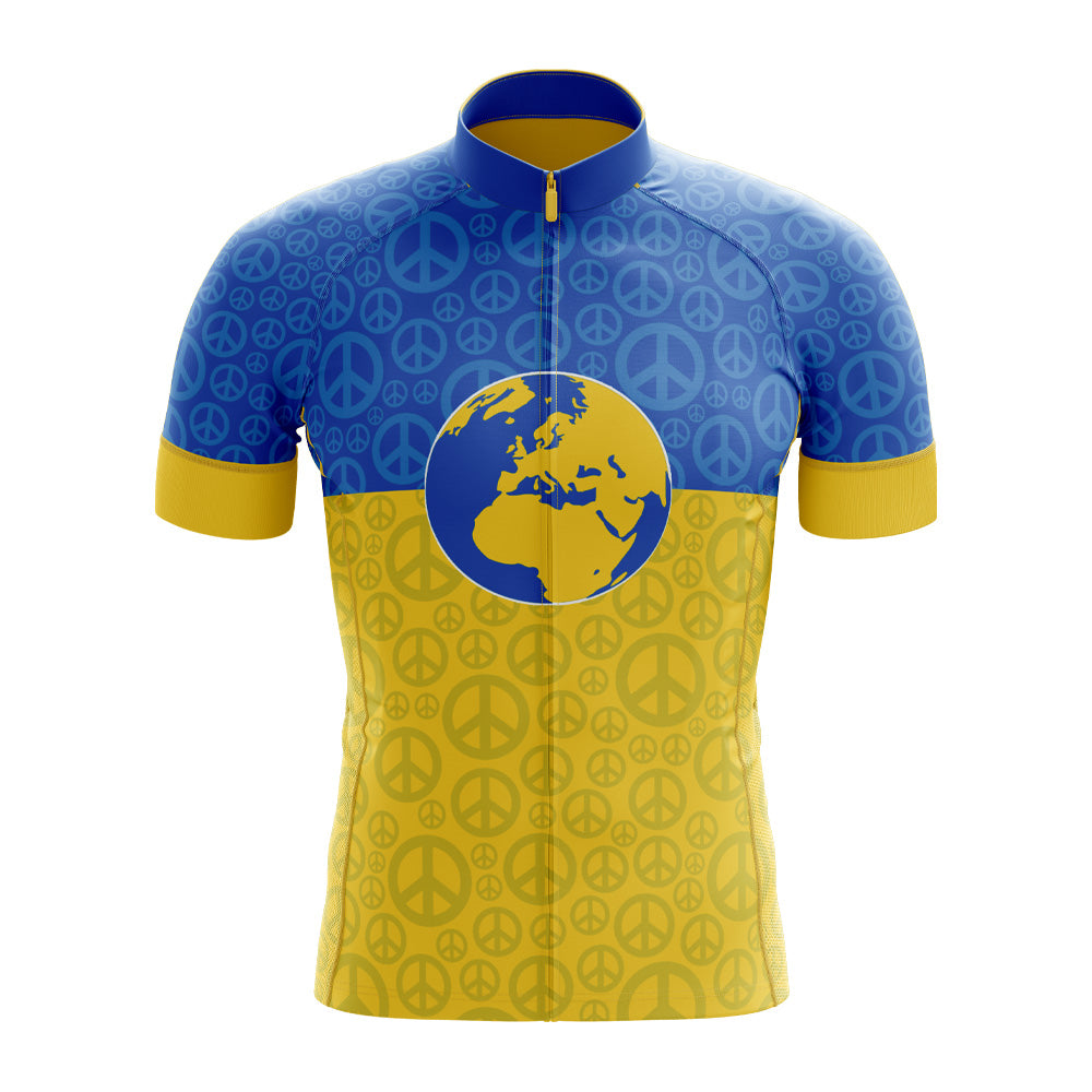 Ukraine Full Zipper Bike Short Sleeve Cycling Jersey for Men And