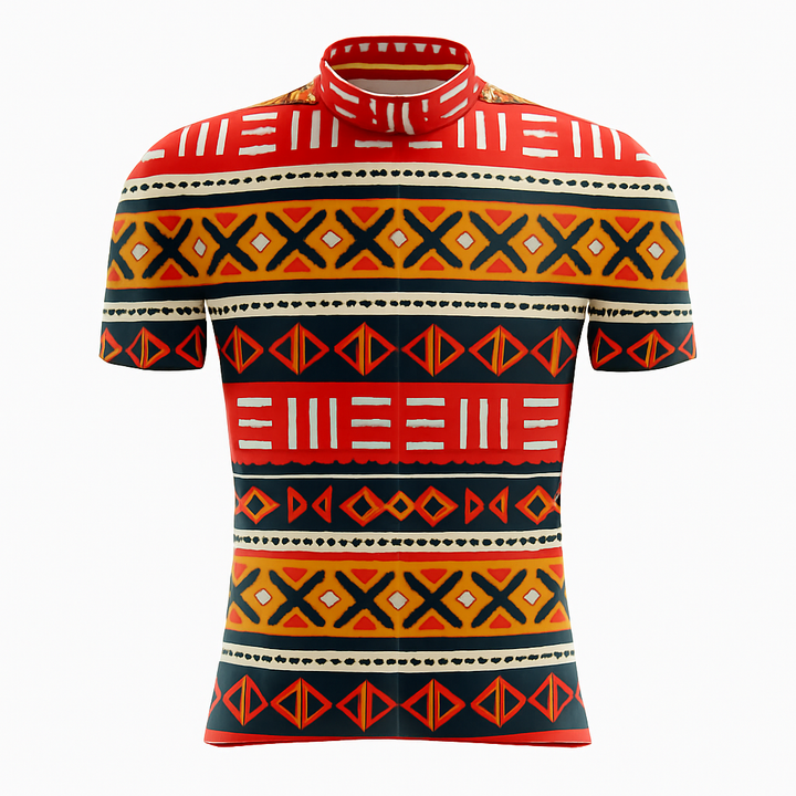 African Geo Stripe Cycling Jersey