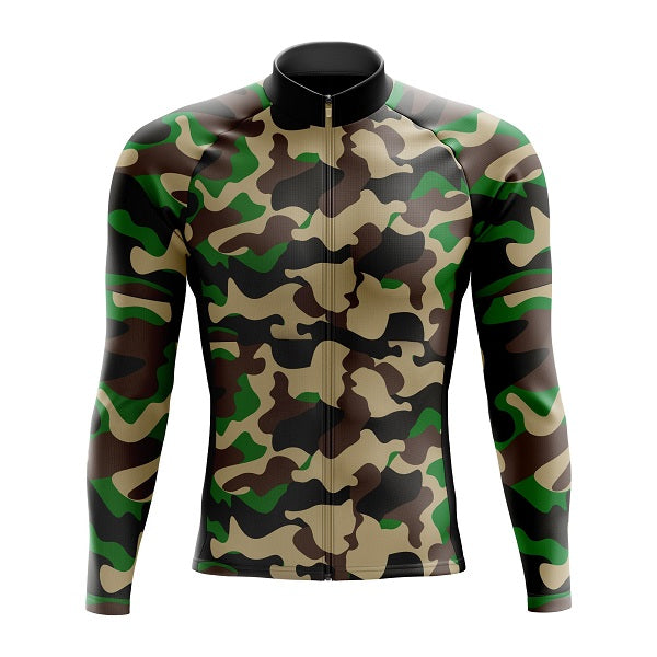 Army Camouflage Long Sleeve Cycling Jersey