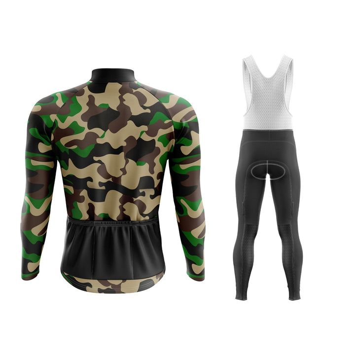 Army Camouflage Long Sleeve Winter Cycling Kit