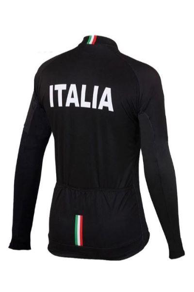 Black Italia Long Sleeve Cycling Jersey - Cycling Jersey