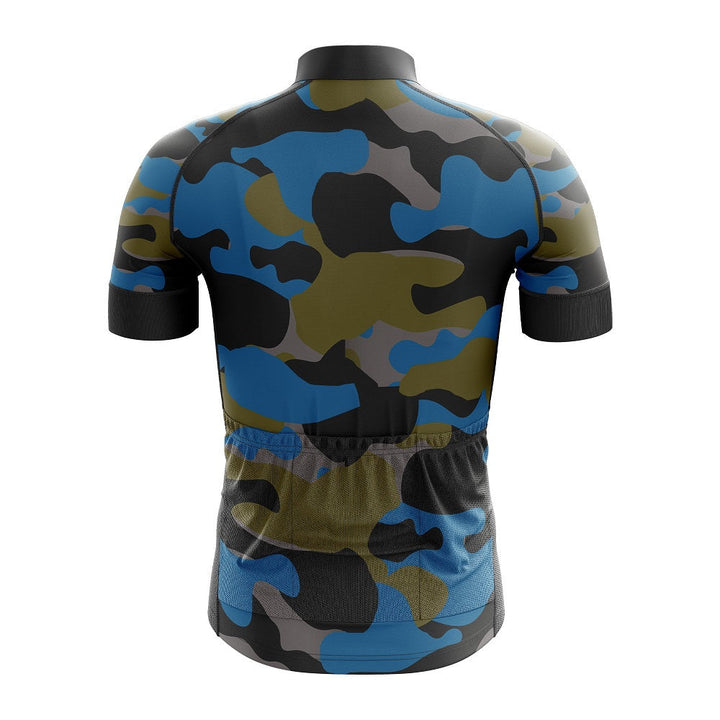 Blue Camouflage Cycling Jersey M