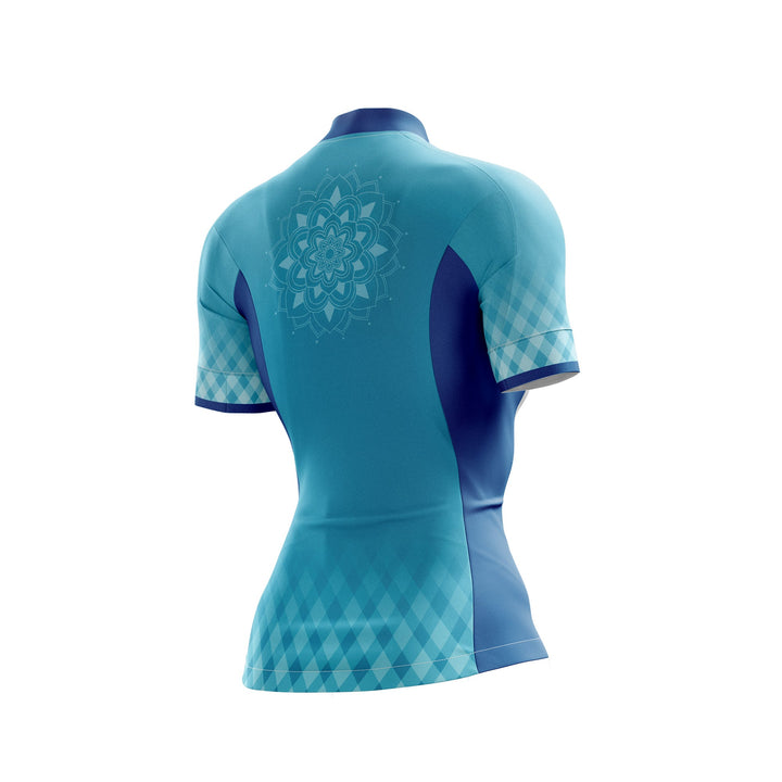 Blue Mandala Female Cycling Jersey