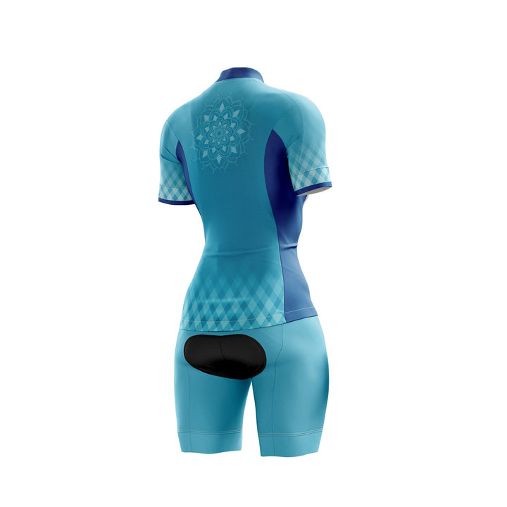 Blue Mandala Womens Cycling Kit