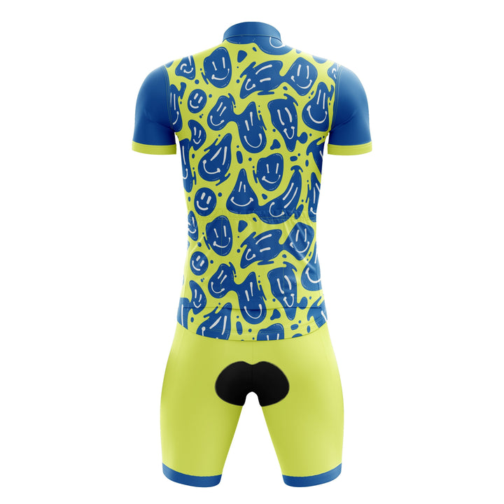 Blue & Yellow Smiley Cycling Kit