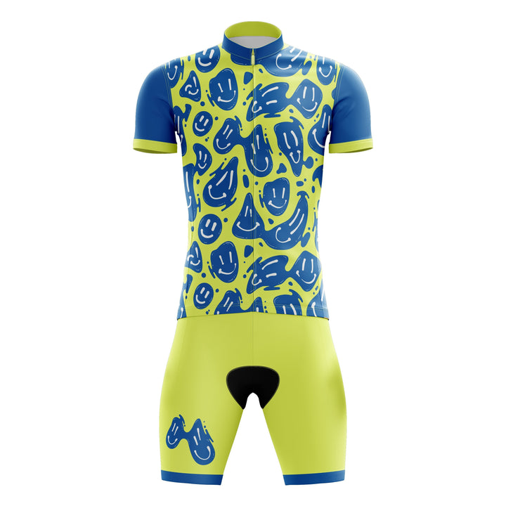 Blue & Yellow Smiley Cycling Kit