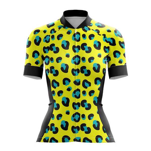 Blue Leopard Chic Women's Cycling Jersey