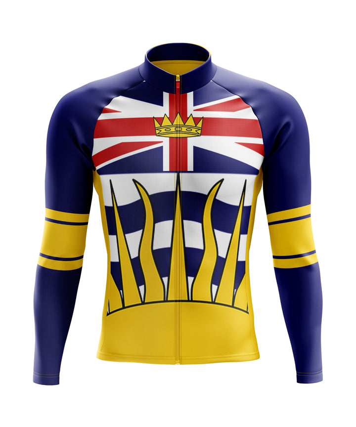 british columbia long sleeve winter cycling jersey