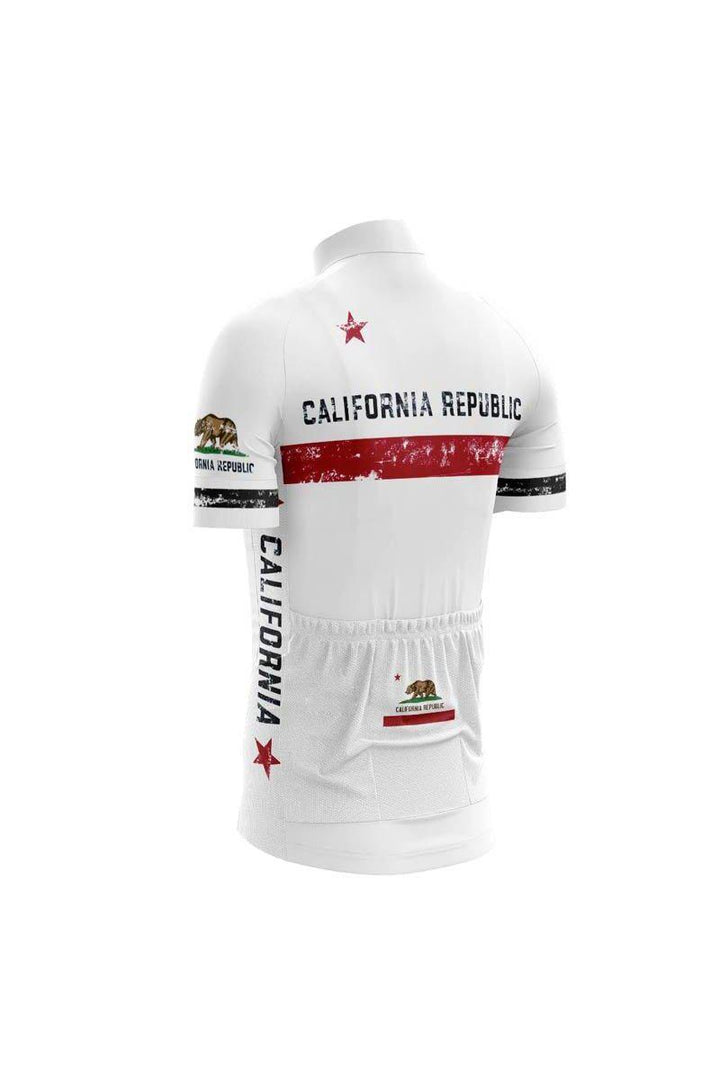California Republic White Cycling Jersey - Cycling Jersey