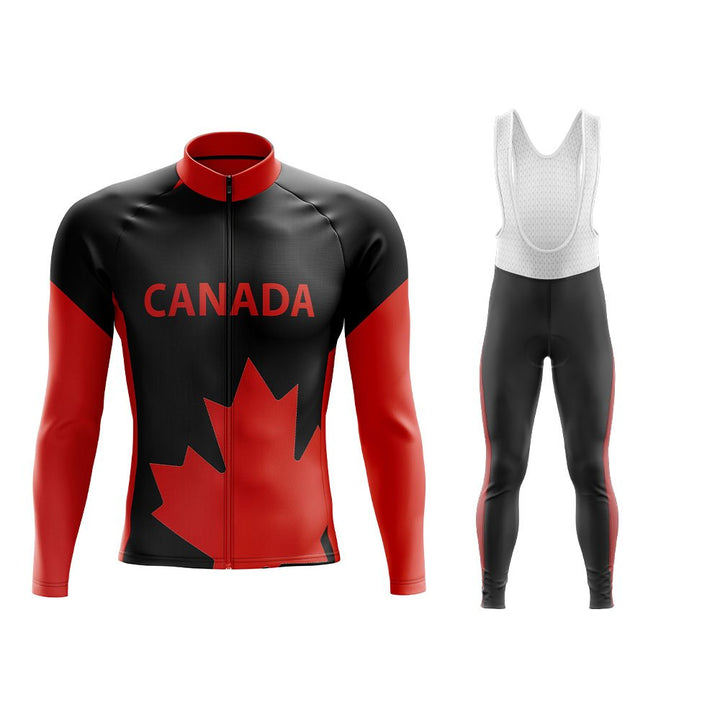 Canada Long Sleeve Winter Cycling Jersey & Pants