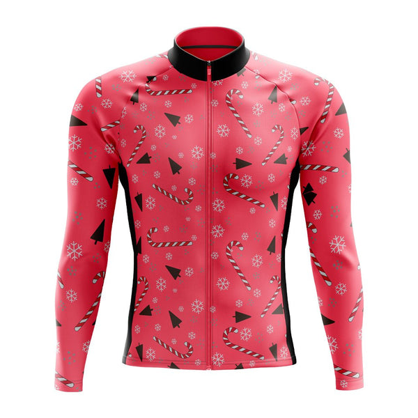 Candy Cane Long Sleeve Cycling Jersey