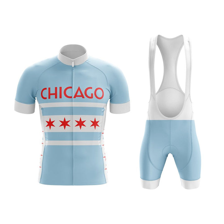 Chicago Flag Cycling Jersey & Bib Shorts Set