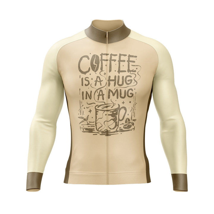 Coffee Is A Hug In A Mug Long Sleeve Cycling Jersey