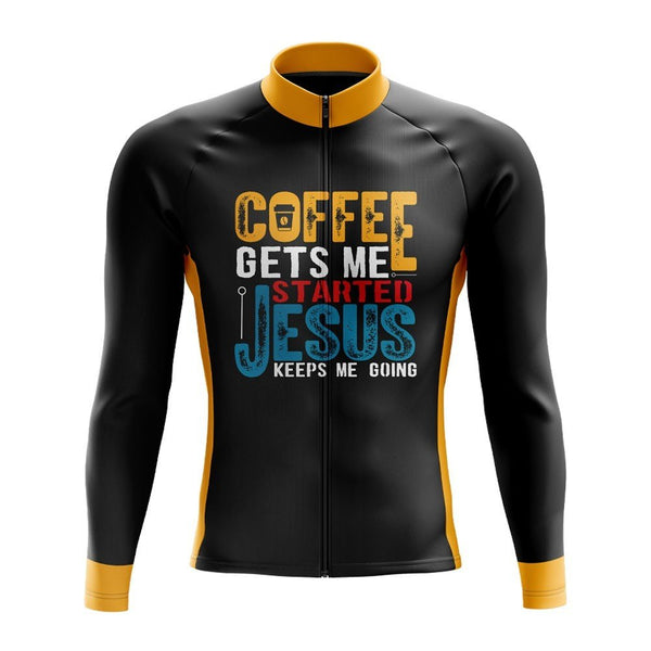 Coffee & Jesus Long Sleeve Cycling Jersey