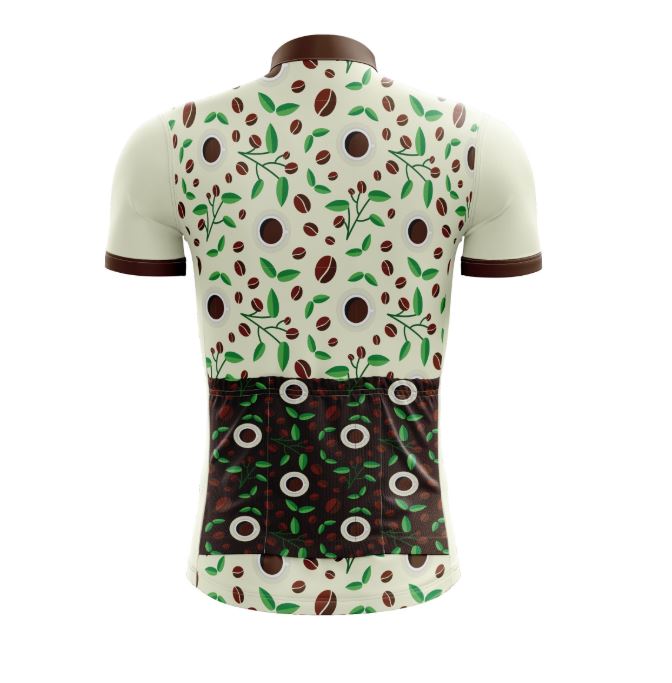 coffee pattern cycling jersey