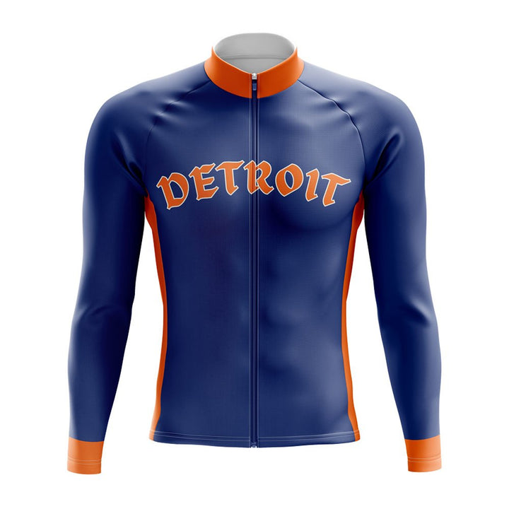 detroit tigers baseball long sleeve cycling jersey