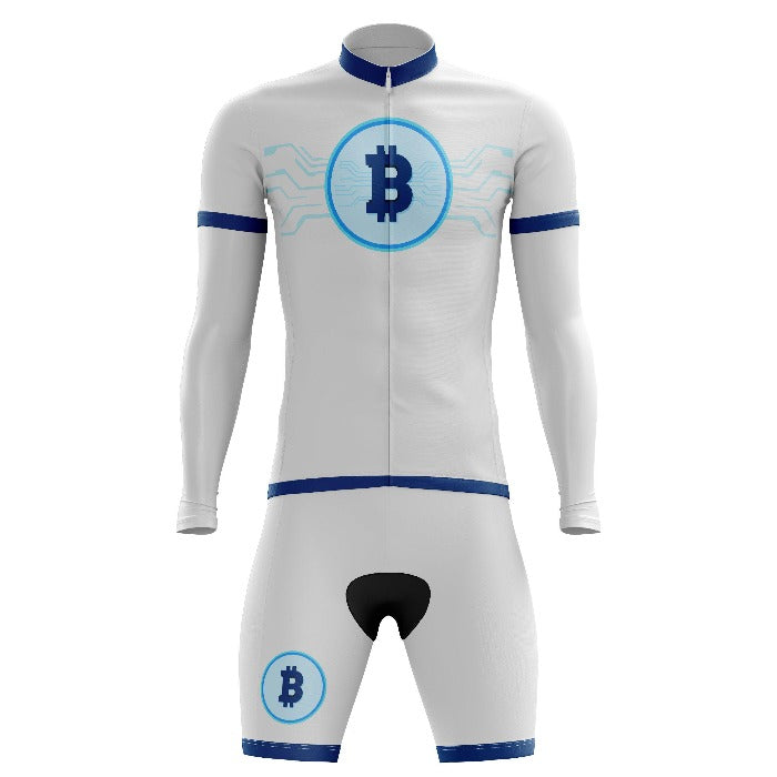blue bitcoin cycling kit