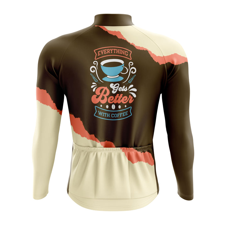 Everything Gets Better With Coffee Long Sleeve Cycling Jersey