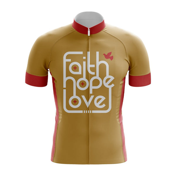 Embark on a ride that resonates with your inner values with the Faith Hope Love Cycling Jersey. This jersey, adorned with symbols of faith, the optimism of hope, and the warmth of love, is a wearable testament to life's greatest virtues. Tailored for those who cycle with purpose and heart.