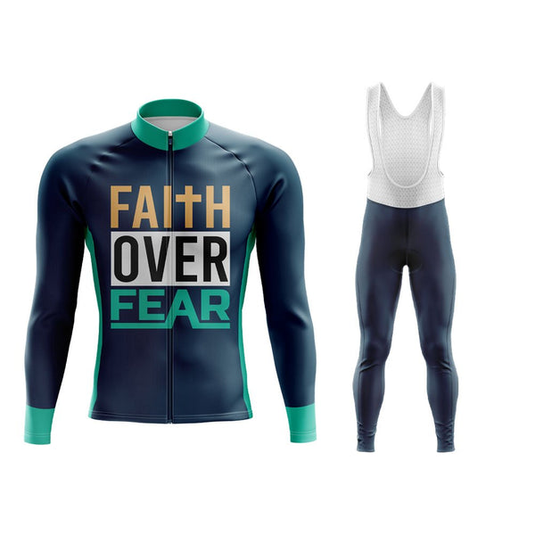 Faith Over Fear Long Sleeve Winter Cycling Jersey & Pants