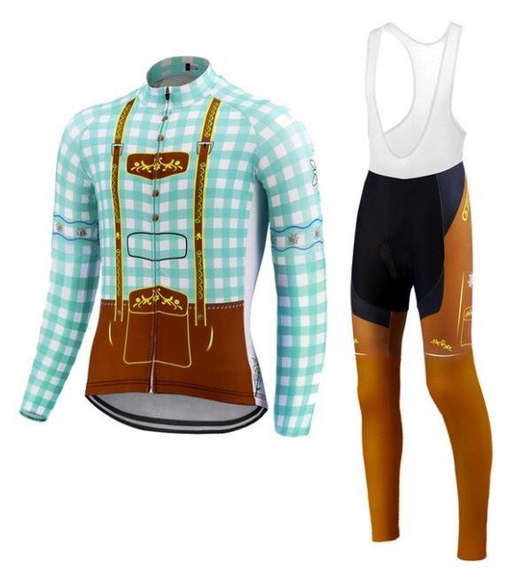Green Lederhosen Long Sleeve Cycling Kit