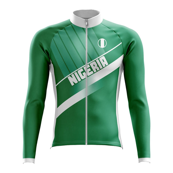Green Nigeria Long Sleeve Cycling Jersey