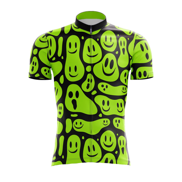 Lime Green Smiley Cycling Jersey