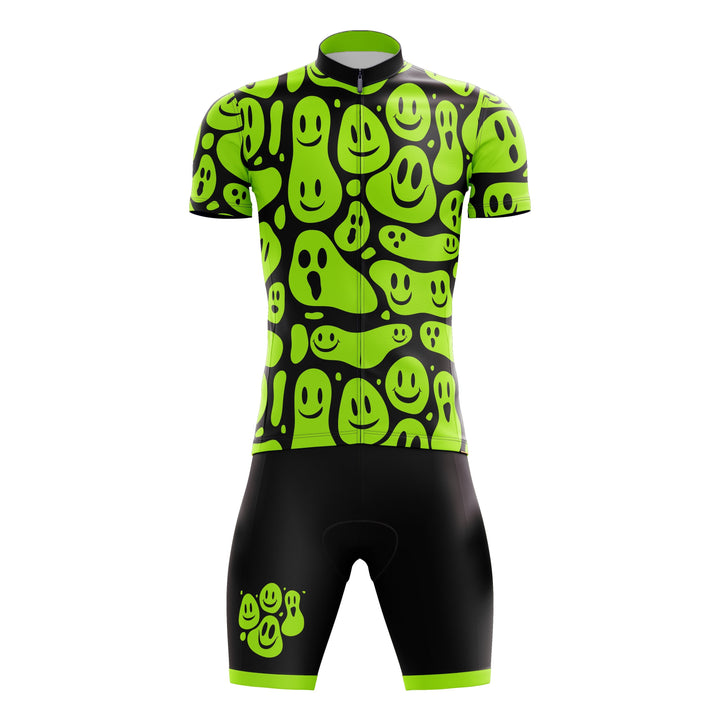Lime Green Smiley Cycling Kit
