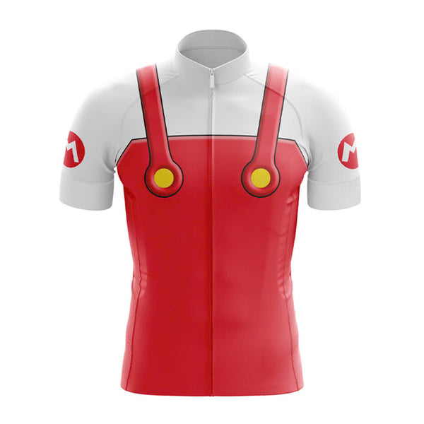 Mario white Fire Cycling Jersey
