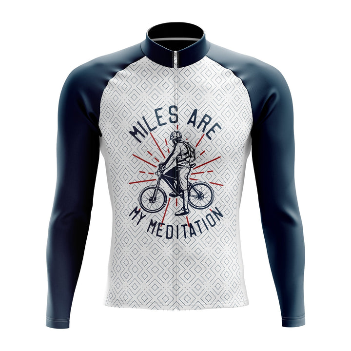 Miles Are My Meditation Long Sleeve Cycling Jersey