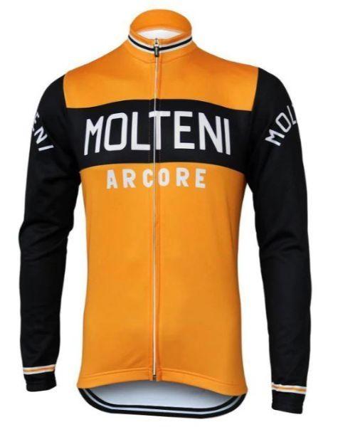 Molteni Orange Retro Winter/Long-Sleeve Cycling Jersey - Cycling Jersey