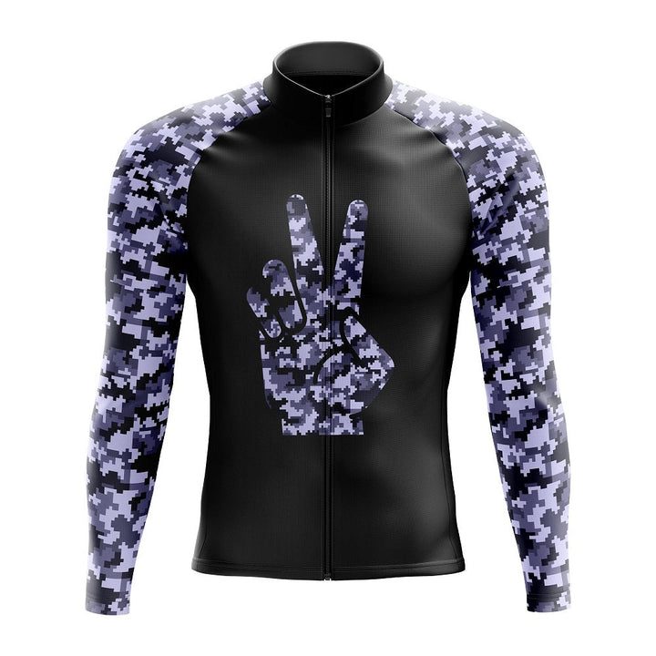Peace Camouflage Long Sleeve Cycling Jersey