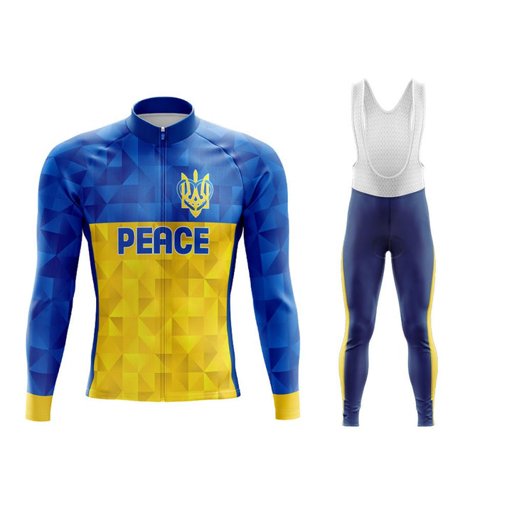 Peace For Ukraine Long Sleeve Winter Cycling Jersey & Pants