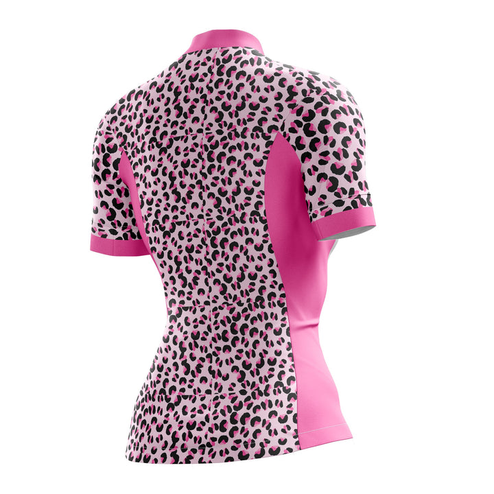 Pink Leopard Female Cycling Jersey