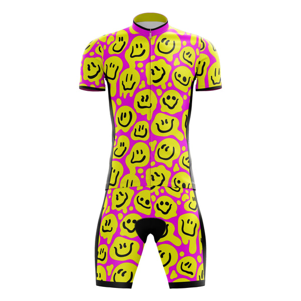 Pink & Yellow Smiley Cycling Kit