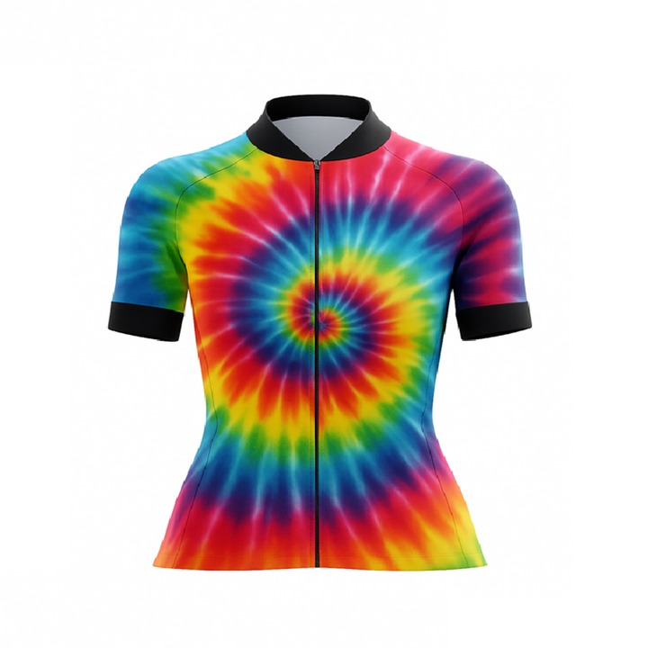 Rainbow Tie-Dye Female Cycling Jersey