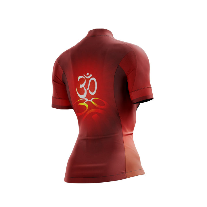 Red Om Female Cycling Jersey