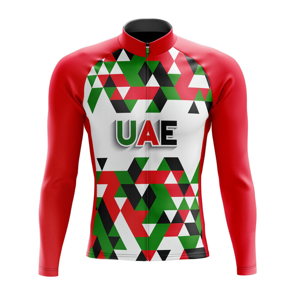 Red UAE Long Sleeve Cycling Jersey