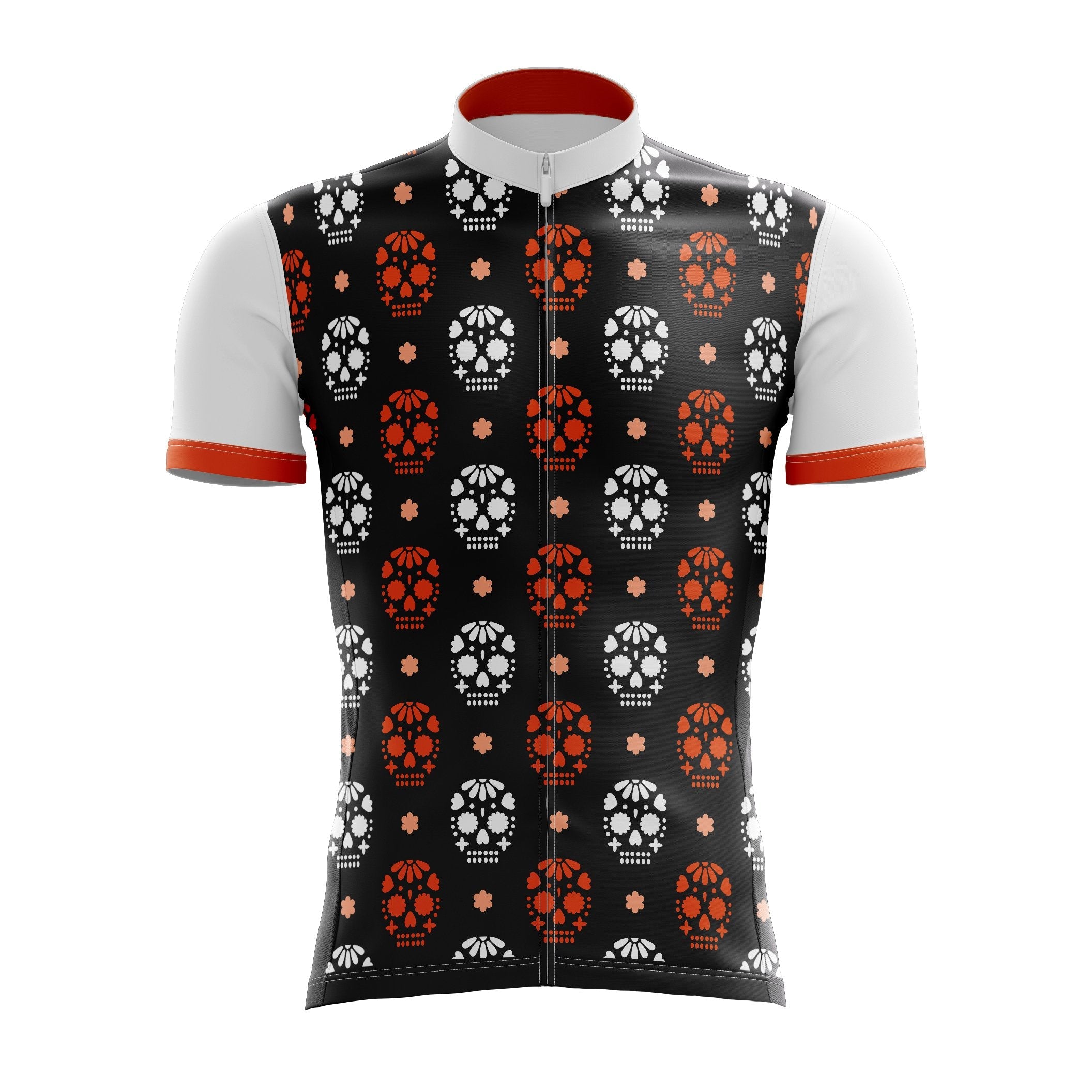 Red & White Skulls Cycling Jersey | Skull Cycling Clothes – Cool Dude ...