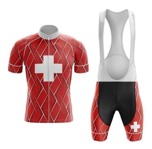 Switzerland Cycling Sets - Short Sleeve Cycling Set