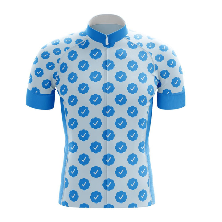 twitter blue tick cycling jersey