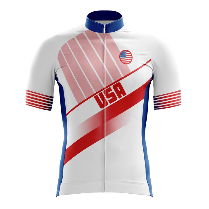USA White Cycling Jersey