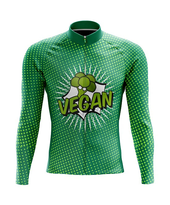 Vegan Pop Art Long Sleeve Cycling Jersey