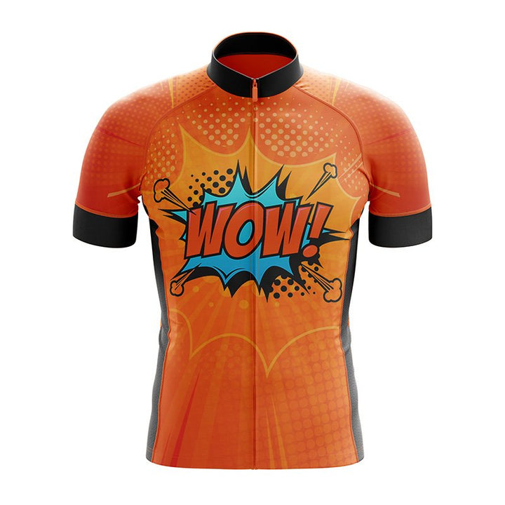 wow pop art cycling jersey orange