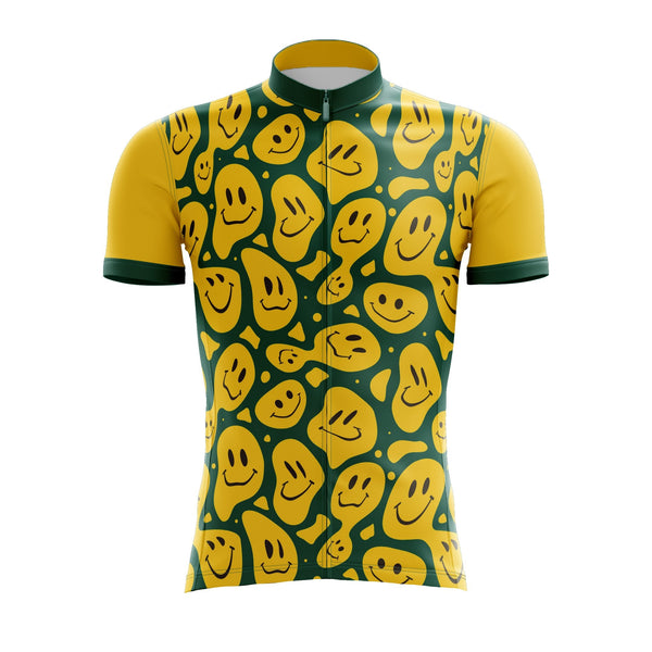 Yellow & Green Smiley Cycling Jersey