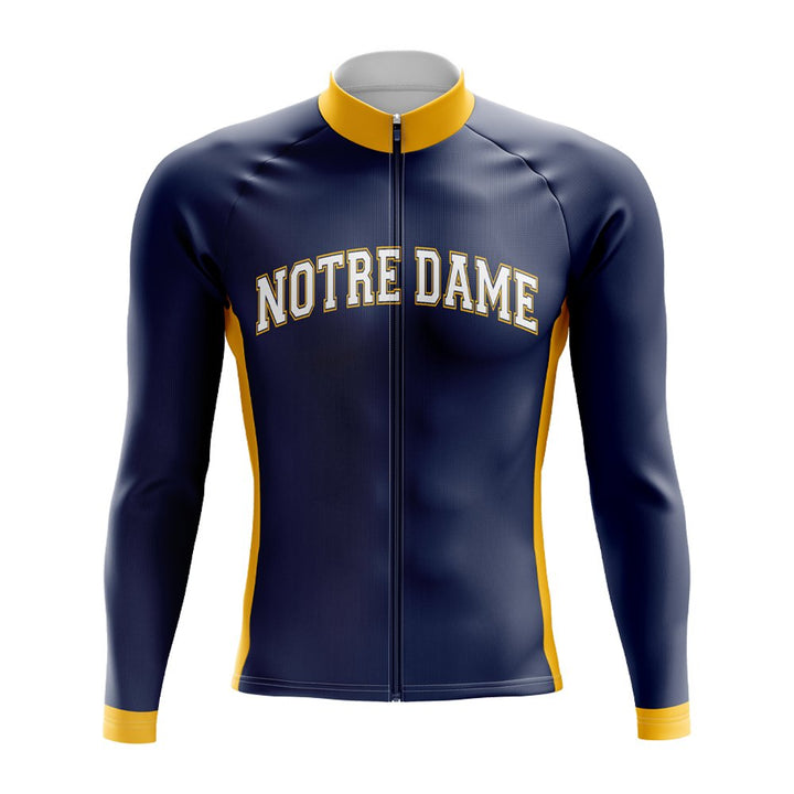 Notre Dame Long Sleeve Cycling Jersey blue